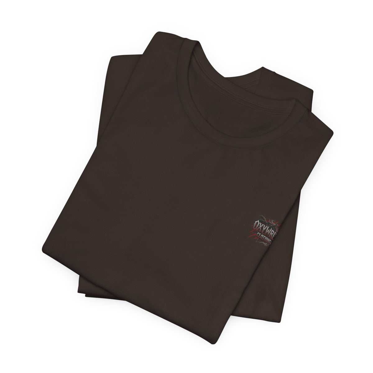 White Tee with Small Spiky Heart Graphic – Minimalist Punk Chest Logo Shirt