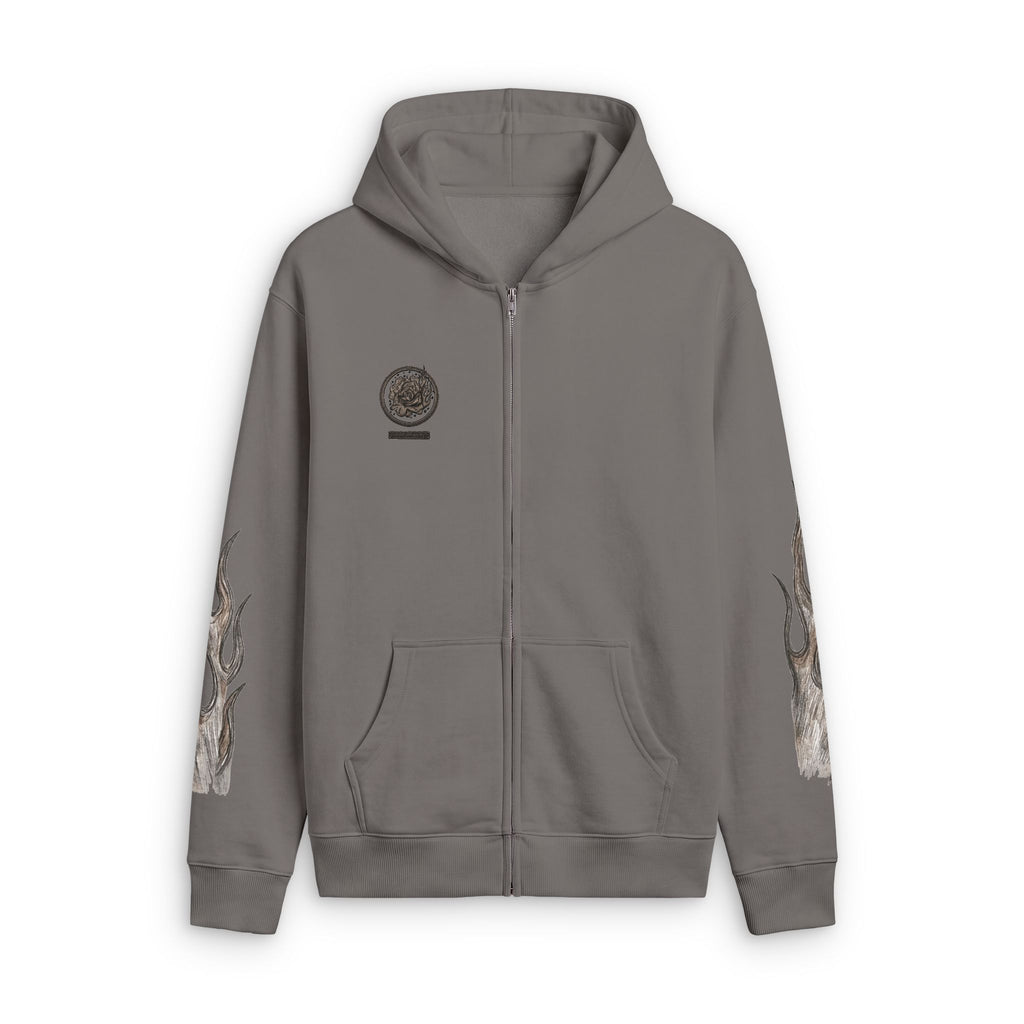 Flame Graphic Zip Hoodie