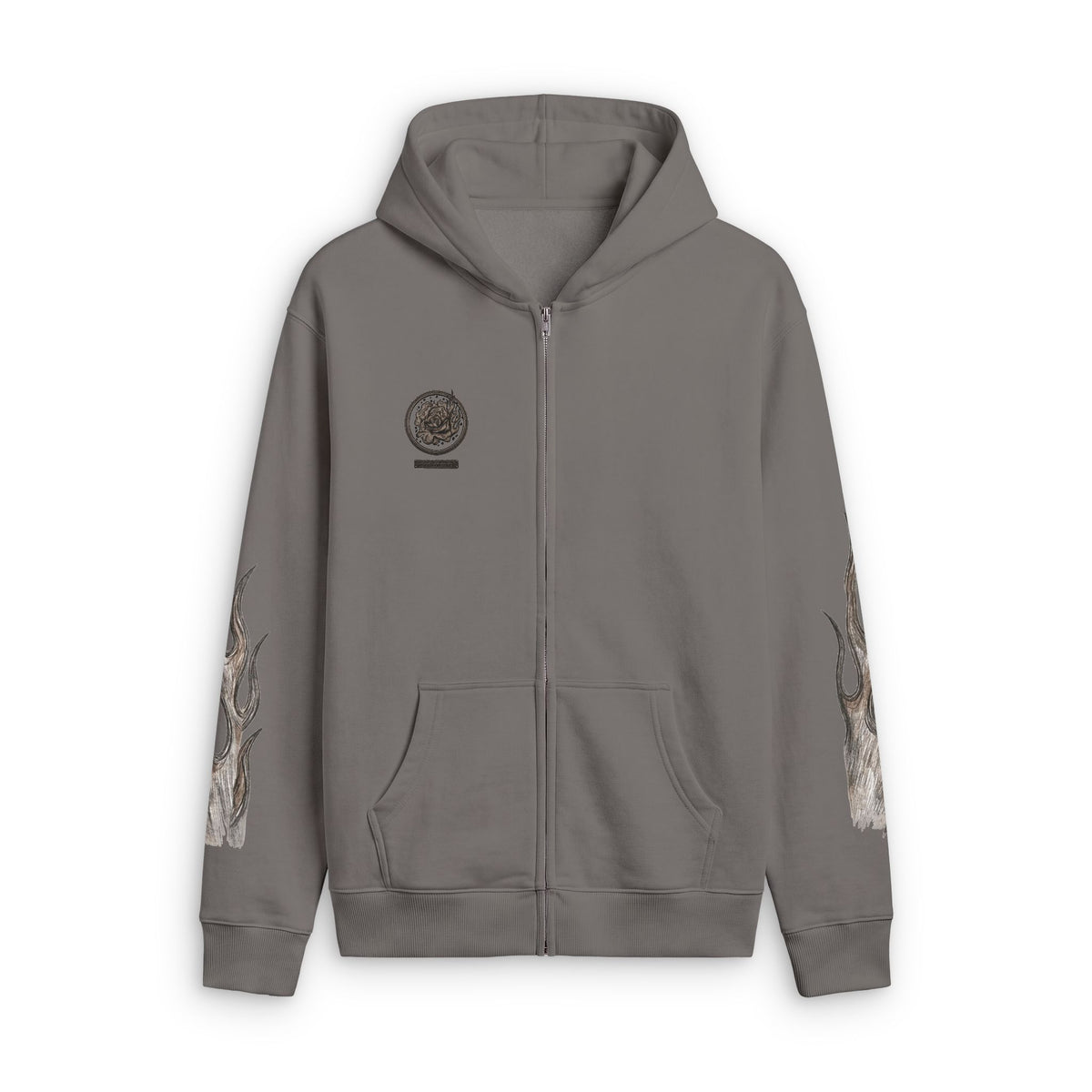 Flame Graphic Zip Hoodie