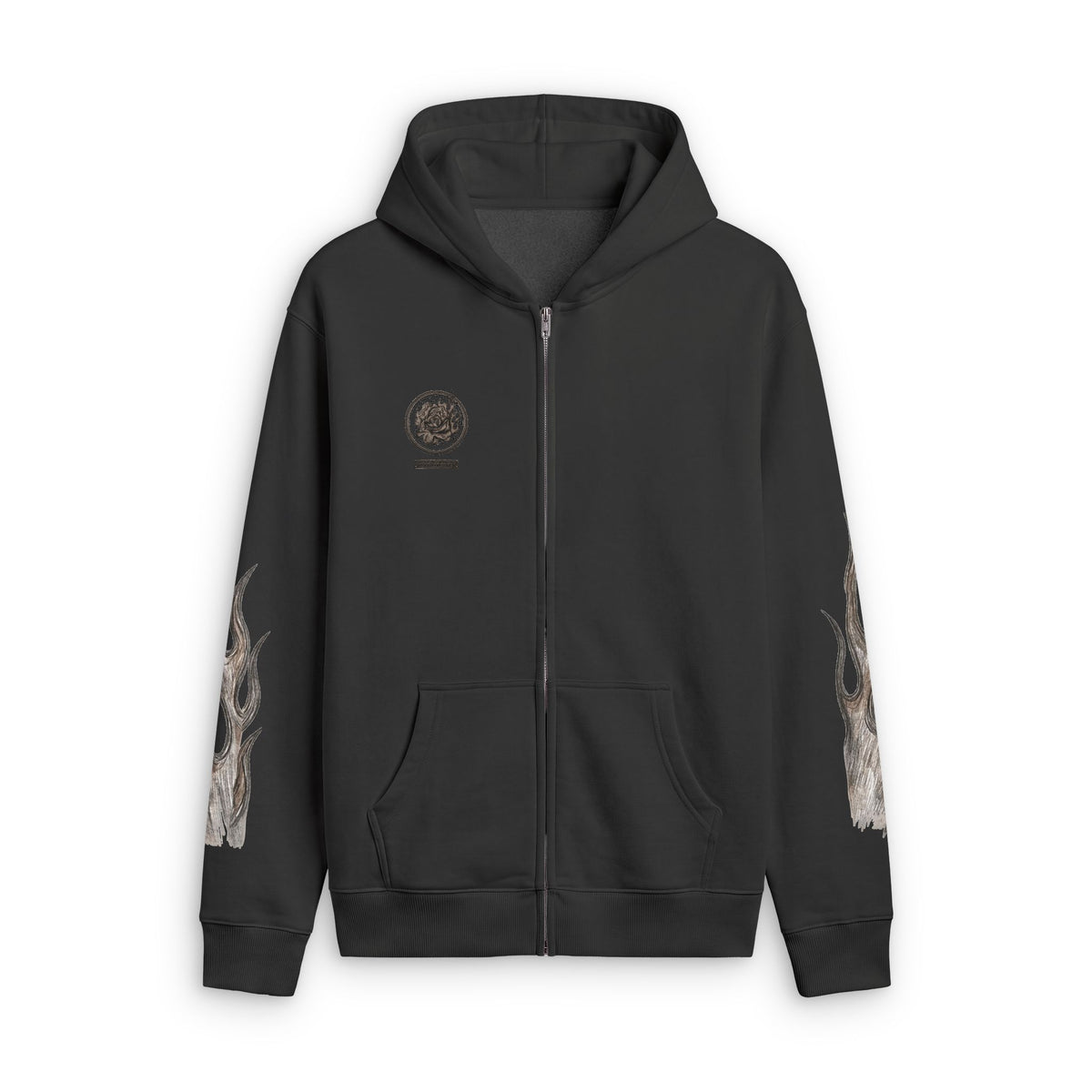 Flame Graphic Zip Hoodie