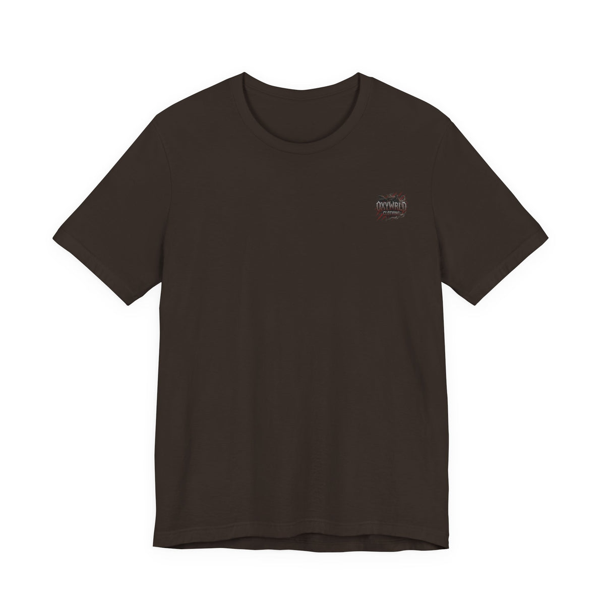 White Tee with Small Spiky Heart Graphic – Minimalist Punk Chest Logo Shirt