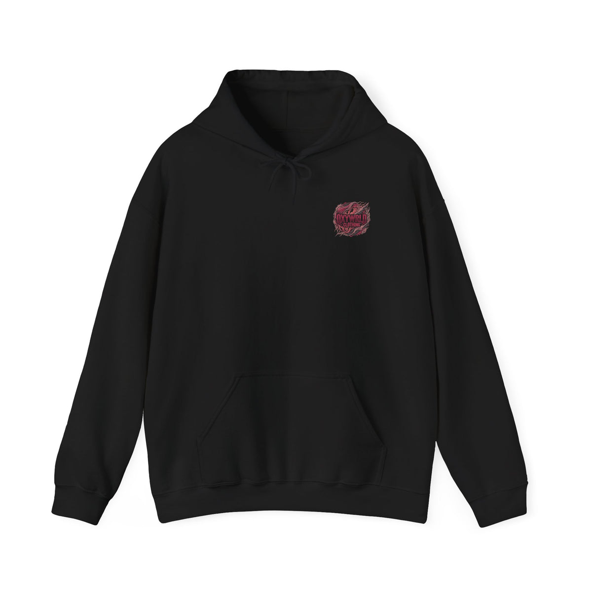 Hoodie — Small Black Brushstroke Logo Chest Sweatshirt