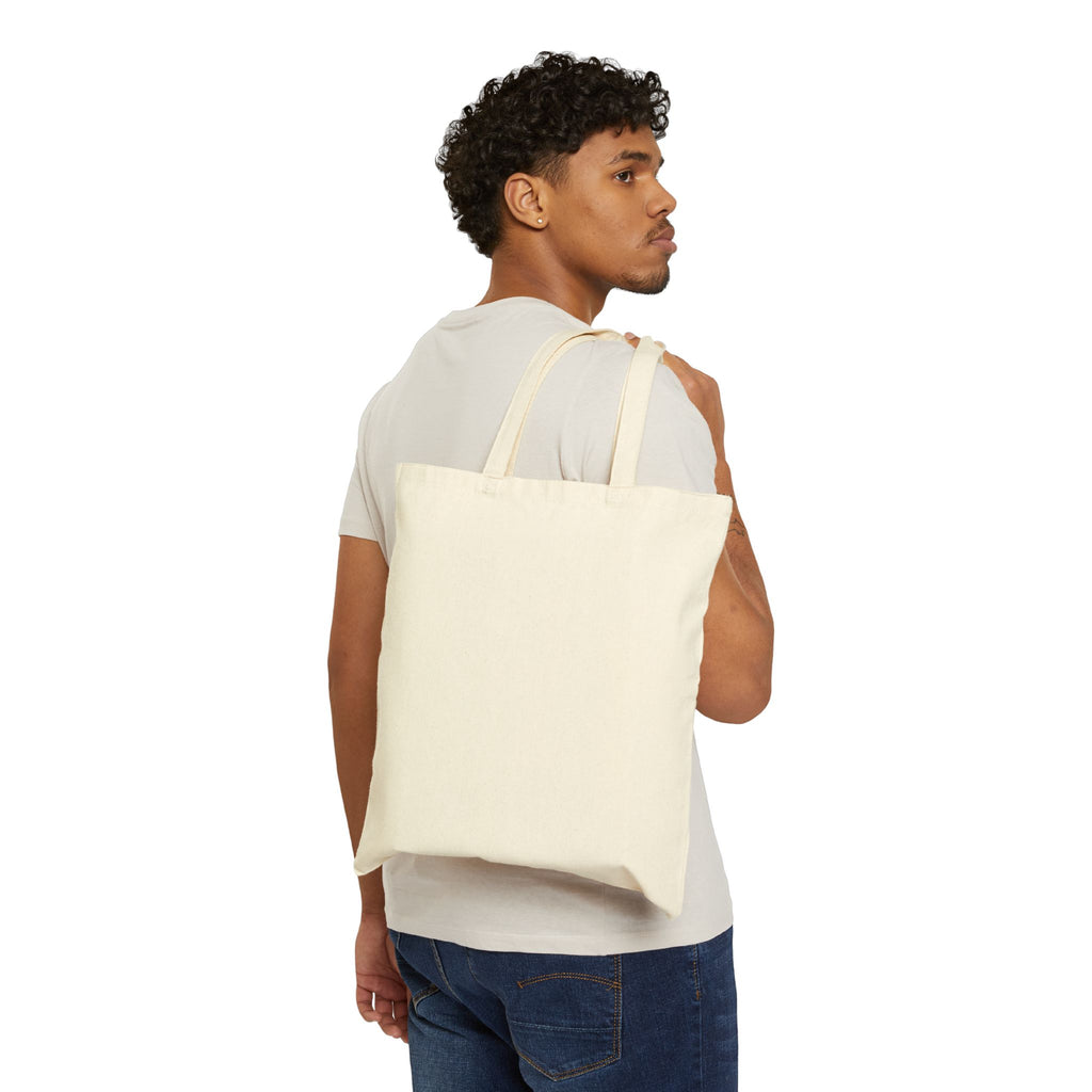 Canvas Tote Bag with Minimal Black Brushstroke Logo — Eco Market Tote