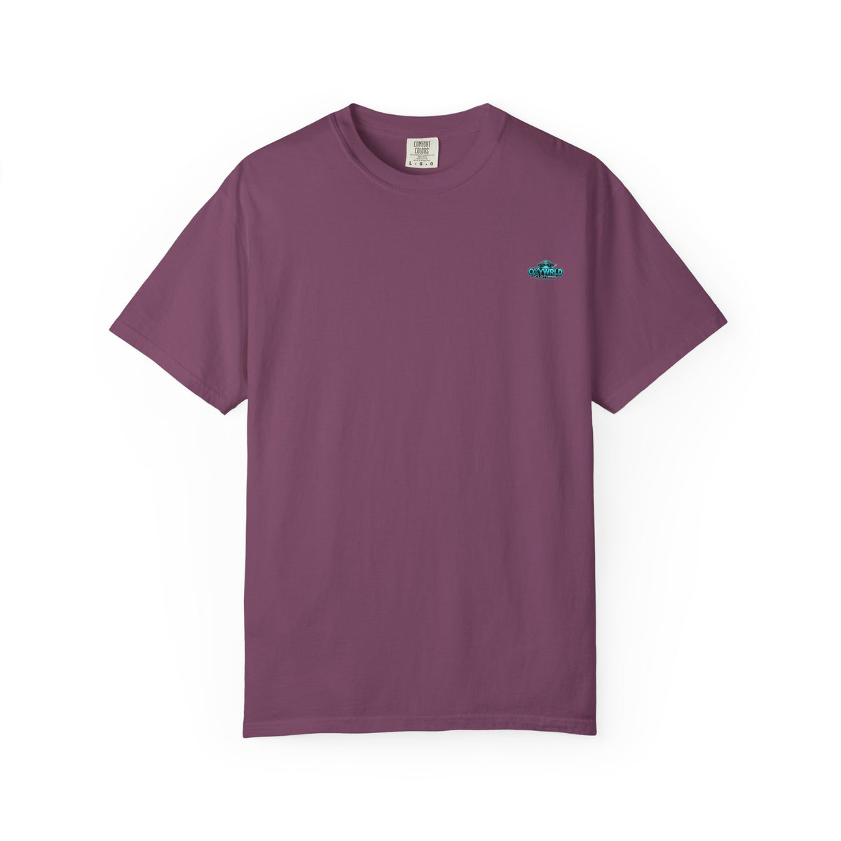Minimal UFO Embroidered Tee — Small Alien Saucer Chest Patch