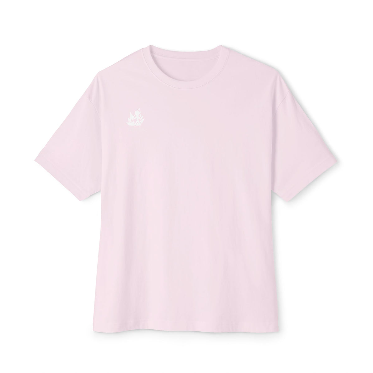 Pink Minimalist Floral Oversized Boxy T-Shirt