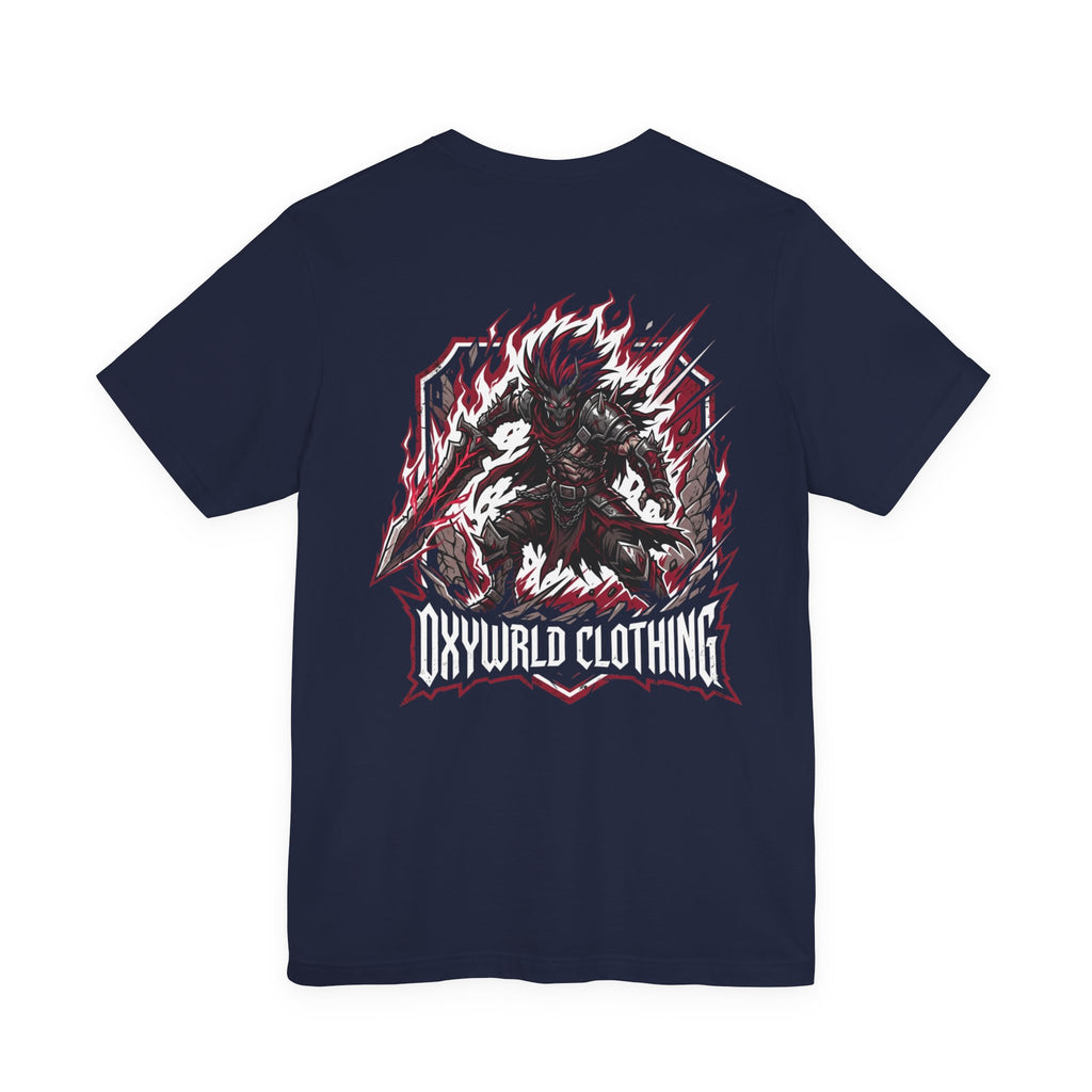 White Tee with Small Spiky Heart Graphic – Minimalist Punk Chest Logo Shirt
