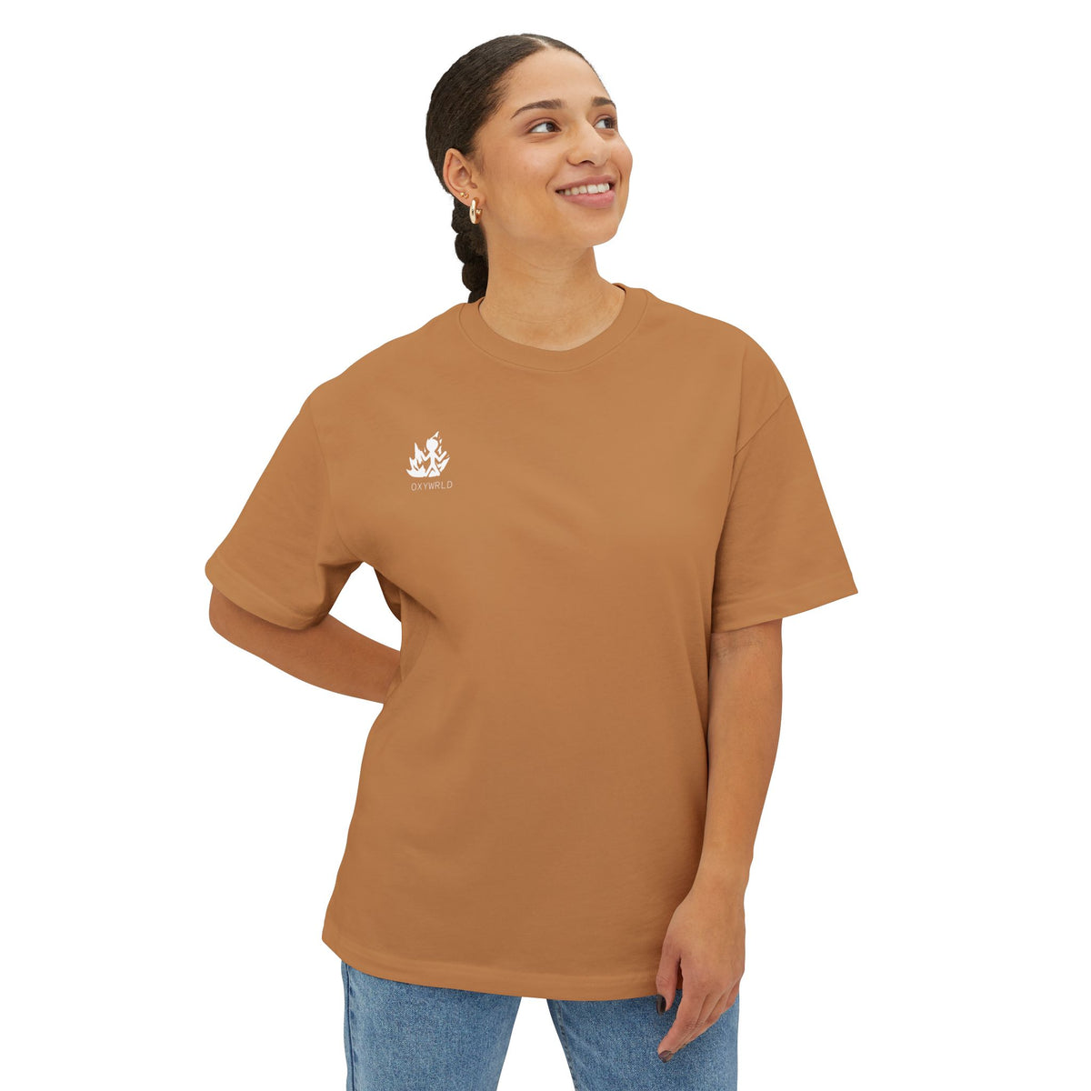 Pink Minimalist Floral Oversized Boxy T-Shirt